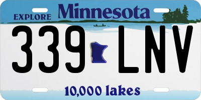 MN license plate 339LNV