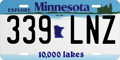 MN license plate 339LNZ