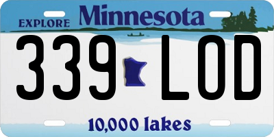 MN license plate 339LOD