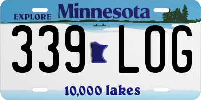 MN license plate 339LOG