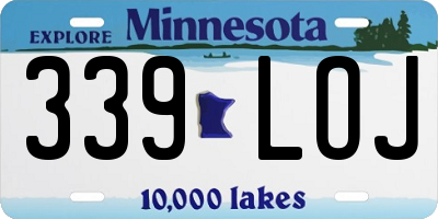 MN license plate 339LOJ