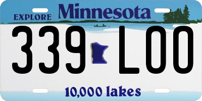 MN license plate 339LOO