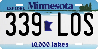 MN license plate 339LOS