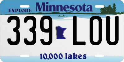 MN license plate 339LOU