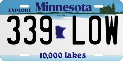 MN license plate 339LOW