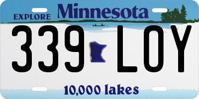 MN license plate 339LOY