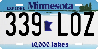 MN license plate 339LOZ