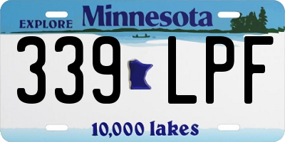 MN license plate 339LPF