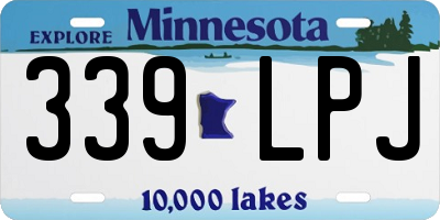 MN license plate 339LPJ