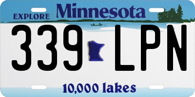 MN license plate 339LPN