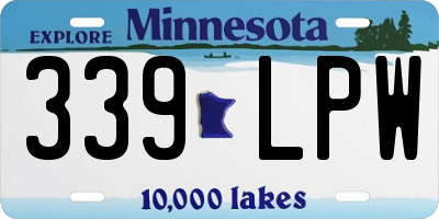 MN license plate 339LPW