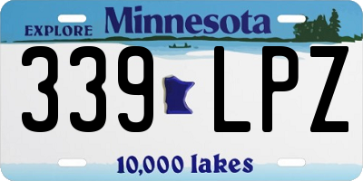 MN license plate 339LPZ