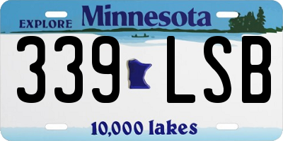 MN license plate 339LSB