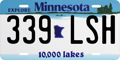 MN license plate 339LSH
