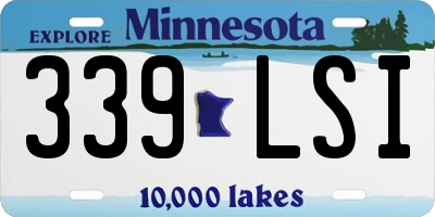 MN license plate 339LSI