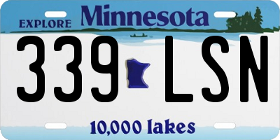 MN license plate 339LSN