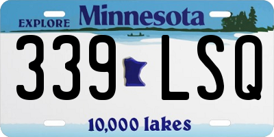 MN license plate 339LSQ