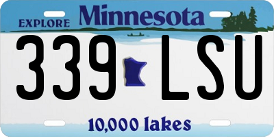 MN license plate 339LSU