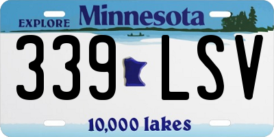 MN license plate 339LSV