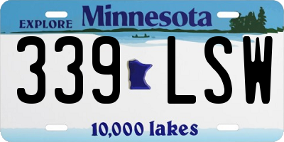 MN license plate 339LSW