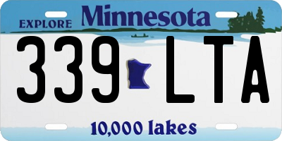 MN license plate 339LTA