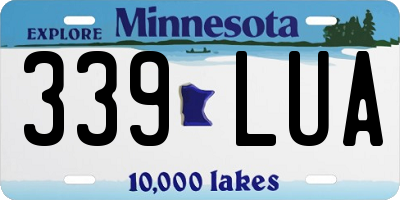MN license plate 339LUA