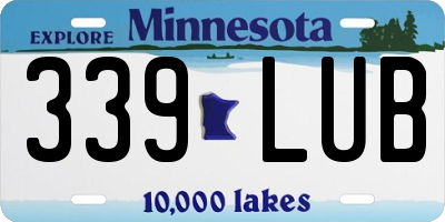 MN license plate 339LUB