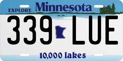 MN license plate 339LUE