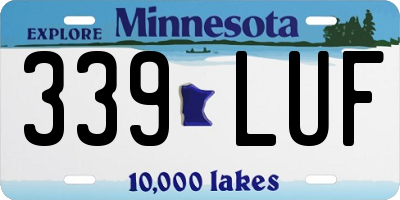 MN license plate 339LUF