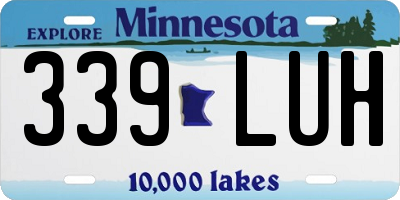 MN license plate 339LUH