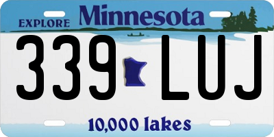 MN license plate 339LUJ