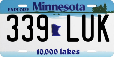 MN license plate 339LUK
