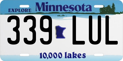 MN license plate 339LUL