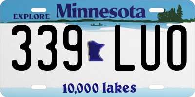 MN license plate 339LUO
