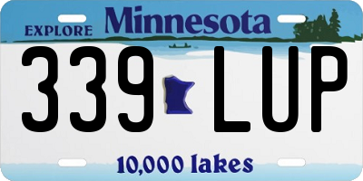 MN license plate 339LUP