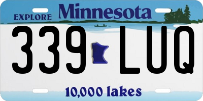 MN license plate 339LUQ