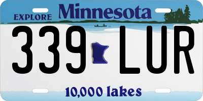 MN license plate 339LUR