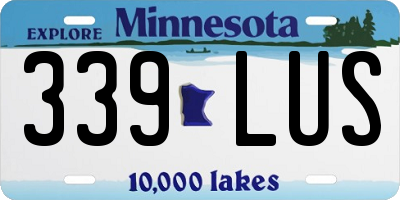 MN license plate 339LUS