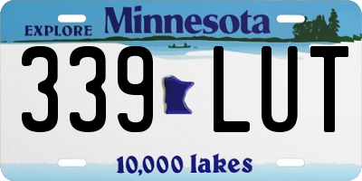 MN license plate 339LUT