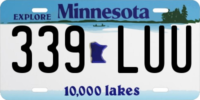 MN license plate 339LUU