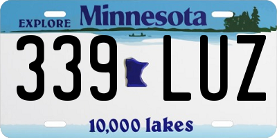 MN license plate 339LUZ