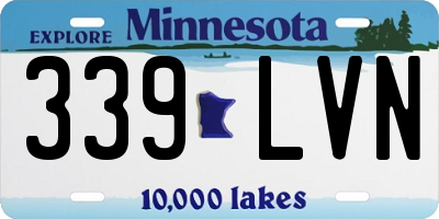 MN license plate 339LVN