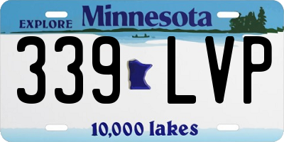 MN license plate 339LVP