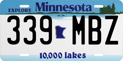 MN license plate 339MBZ