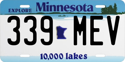 MN license plate 339MEV