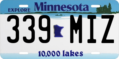 MN license plate 339MIZ
