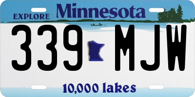 MN license plate 339MJW