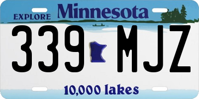 MN license plate 339MJZ