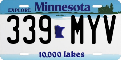 MN license plate 339MYV