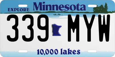 MN license plate 339MYW